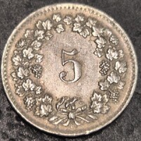Svájc 5 Rappen, 1963.