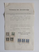 ZA619.19  Régi irat - Négyes -  Ruthner  - Mezőkövesd -  okmánybélyegekkel  1913