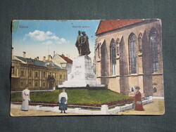 Képeslap,Szlovákia,Kassa,Honvéd szobor,emlékmű látkép,részlet,Vasúti kiadás Bp.,1915-  ,sérült,
