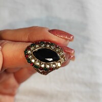 Török stílusú aranyozott bizsu gyűrű 17.8mm (56)
