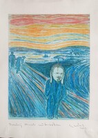 DrMáriás - Trockij Munch műtermében 34 x 23 computer print, merített papír
