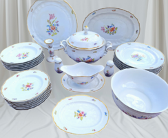Hollóházi hand-painted Alba Regia dinnerware set