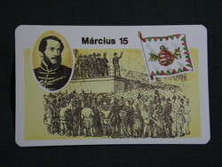 Kártyanaptár,MN,Katonai pályavállasztás,Március 15,Kossuth Lajos, 1992   (9)