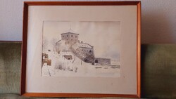 Dobroszláv József (1932-2016): Tata, Vár részlet 1980. Menczel-hagyaték #2/26.