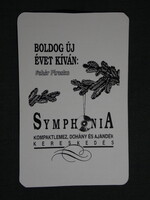 Kártyanaptár,Fehér Piroska Symphonia trafik,dohány,ajándék üzlet, 1992   (9)