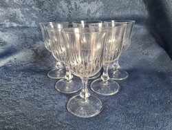 Vitrin állapotú francia csiszolt üveg borospohár készlet
