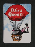 Kártyanaptár,Dairy Queen gyorsétterem,Budapest,grafikai,hőlégballon, 1993   (9)