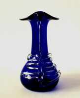 MURANO COBALT BLUE GLASS VASE 1960s-70s