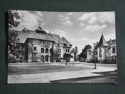 Képeslap,Putnok,mezőgazdasági iskola,utca látkép,részlet, 1969-