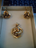 14K bicolor arany szett