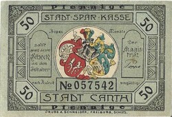 50 pfennig 1922 Németország Canth hajtatlan sarok törés