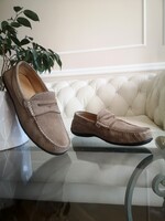 Manila 41-es velúr mokaszin, unisex, hasított bőr loafer