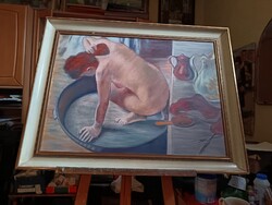Akt olajfestmény Edgar Degas másolat.