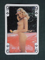 Kártyanaptár,trafik,ajándék üzlet,kártyalap,erotikus női akt modell, 1992   (9)