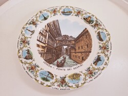 Velencei Porcelán Falitányér,Ponte Dei Sospiri,Souvenir Italy