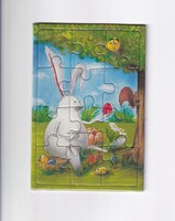 HÚ:168 Húsvéti puzzle képeslap "Postatiszta" kemény papír