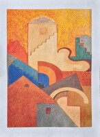 Aknay János - Szentendre 84  x 60 cm computer print, merített papír