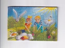 HÚ:168 Húsvéti puzzle képeslap "Postatiszta" kemény papír
