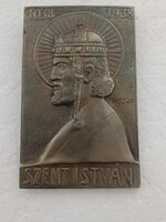 Maugsch Gyula : Szent István bronz plakett