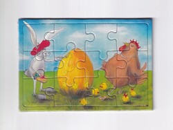 HÚ:168 Húsvéti puzzle képeslap "Postatiszta" kemény papír