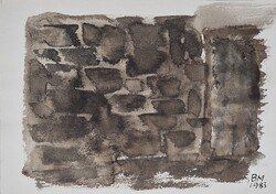 Borsos Miklós - 20 x 29 cm tus, diópác, papír 1983