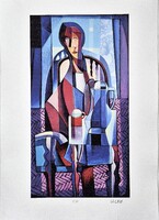 Vinkó Leó - Citromfűtea (Beatrix) 34 x 18,5 cm computerprint, merített papír