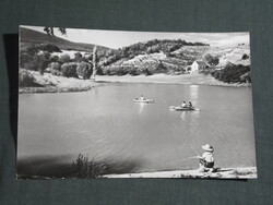Képeslap,Pécsvárad,csónakázó tó látkép,részlet,1963-