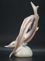 Hollóházi porcelán kecsege pár