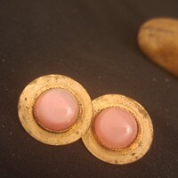 Régi aranyozott Macskaszem köves bross 3 cm-es