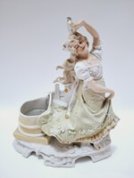 Antik Grafenthal nőalak, 19 cm, sérült, hiányos