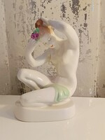 Aquincum Térdelő fésülködő porcelán Női akt