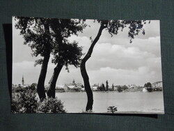 Képeslap,Ráckeve,Duna part,híd,község látkép,részlet,1963-