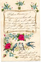 Képeslap: Madarak, virágok. 1903.