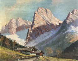 A Kaisertal Tirolban,festmény 65 x 80 cm,olaj-fa,szignált