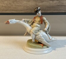 Herendi porcelán Ludas Matyi szobor 1941-es jelzésű