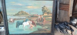Lovak fürdetése , festmény