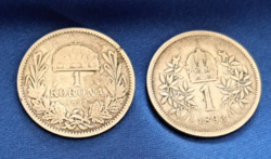 1893.  Ausztria  és Magyarország ezüst  1 korona egyben, I. Ferencz József (896)