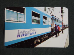 Kártyanaptár,MÁV,vasút,vasútállomás,peron,Inter City mozdony,szerelvény, 1993   (9)
