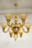 Murano-i óarany üvegcsillár - 6 karos