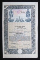 Államadóssági kötvény járadékkölcsön 100 korona 1915 május 6%