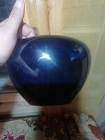 Antik kék eozin kaspó Zsolnay?? Jelzés nem kivehető 15.5 cm magas