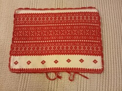 Régi, szövött, szegfű mintás díszpárnahuzat