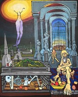 Vinkó Leó - Átváltozás 150 x 123 cm olaj, farost