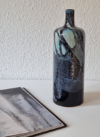 Kondor Éva modern stílusú iparművészeti kerámia váza, butella, palackváza- jelzett
