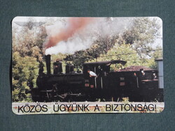 Kártyanaptár,MÁV,vasút,nosztalgia gőzmozdony,szerelvény, 1993   (9)