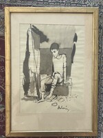 Szilvásy Nándor (1927-2011): Fiatal fiú, lavírozott tus