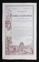 Italmérési jog kártalanítására kibocsátott 4,5%-kal kamatozó kötvény 1890 - Budapest