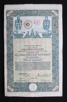 Államadóssági kötvény járadékkölcsön 100 korona 1916 november 6%