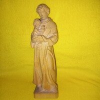 "Szent Antal ".fafaragás, fából faragott figura, szobor, vallási kegytárgy.