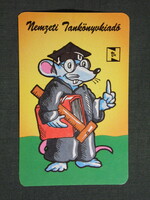 Kártyanaptár,Tankönyvkiadó vállalat,könyvesboltok,Budapest,grafikai,rajzos,egér, 1993   (9)